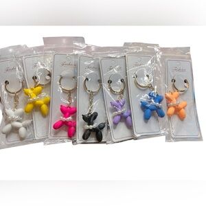 RESELLERS OPPORTUNITY-  Balloon Dog Keychains/Bag Charms Set of  5 Random Colors